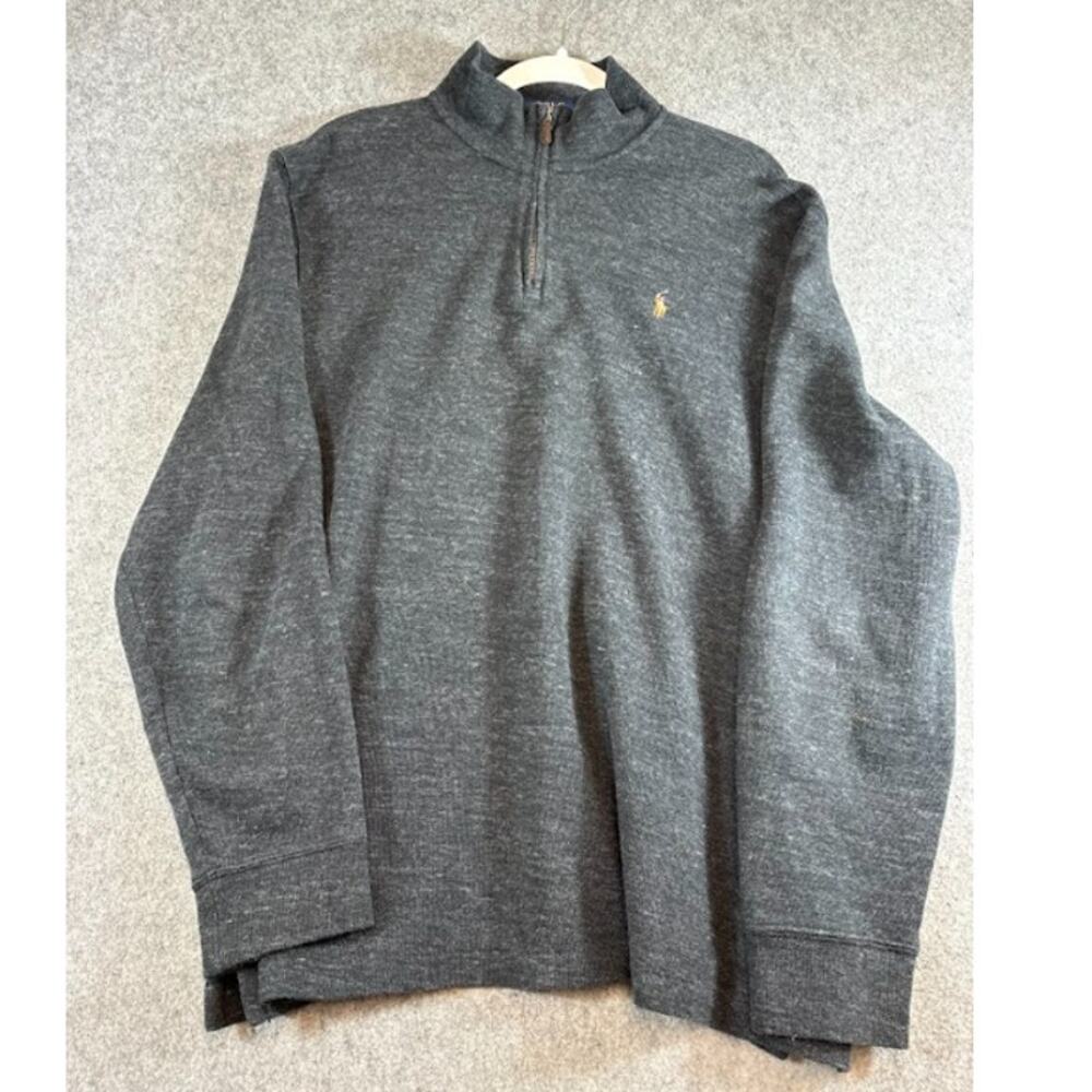 Polo Ralph Lauren Estate Rib Sweater Mens XL 1/4 Zip Pullover Preppy Old Money